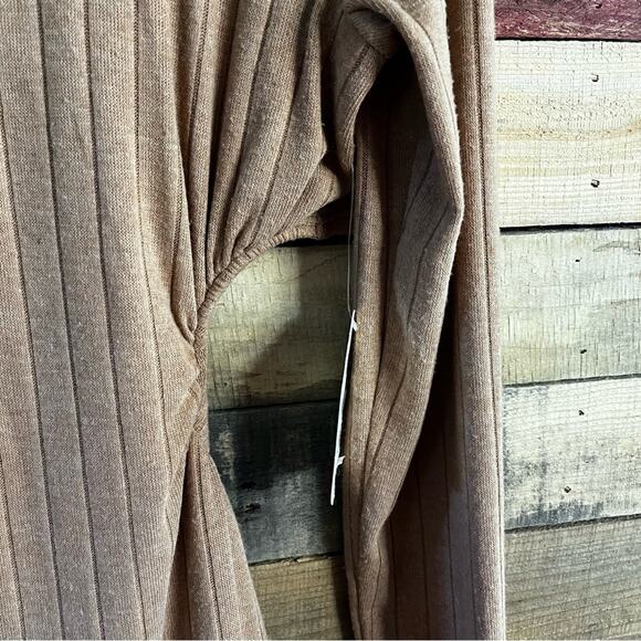 Altar’d State Tan Ribbed Cutout Back Dress Size Large - Picture 5 of 13